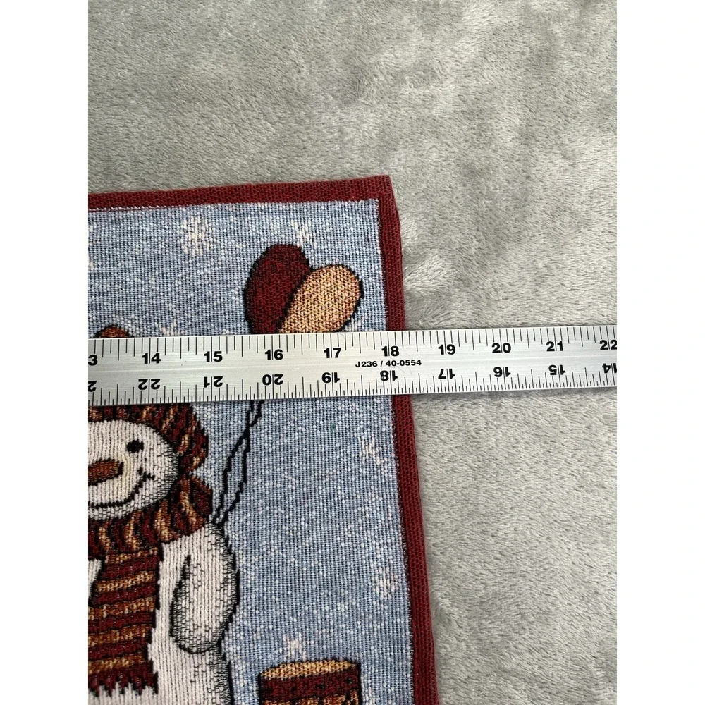 4 Tapestry Snowmen Family Placemats Holiday Christmas Snow Vintage